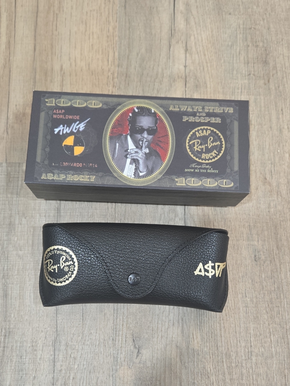 Ray-Ban Black & Gold A$AP Collaboration Sunglasses Case
